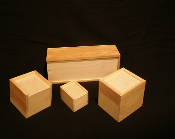 Variety of Custom Wood Boxes with Sliding Tops